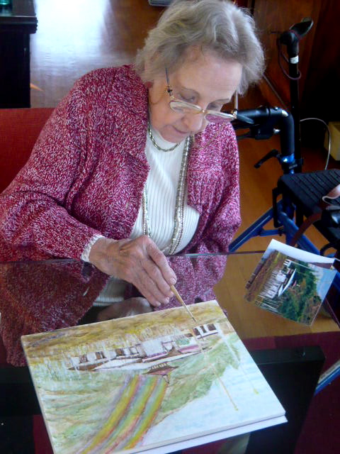 Paula keppel Hesselink finishing her masterwork at the age of 88, December 2008